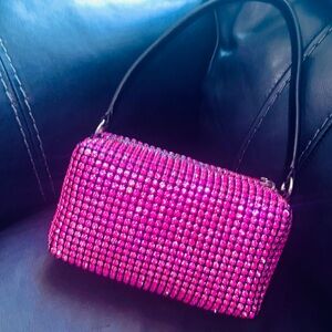 PRICE FIRM Pink Rhinestone Women's Bag